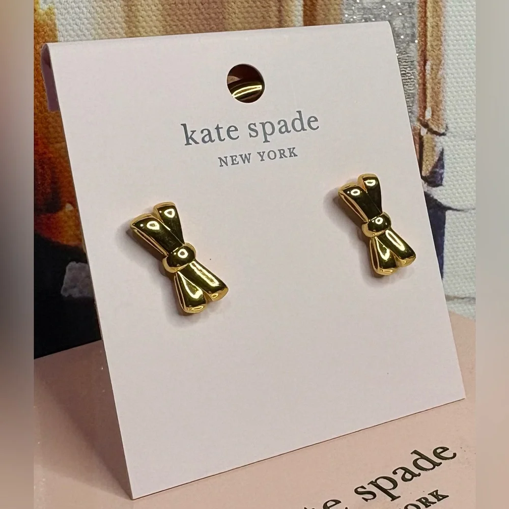 kate spade gold bow stud earrings